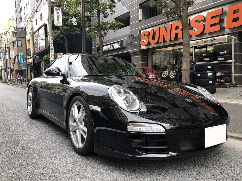 ポルシェ997カレラのローダウン作業 H&Rスプリング交換スプリング交換