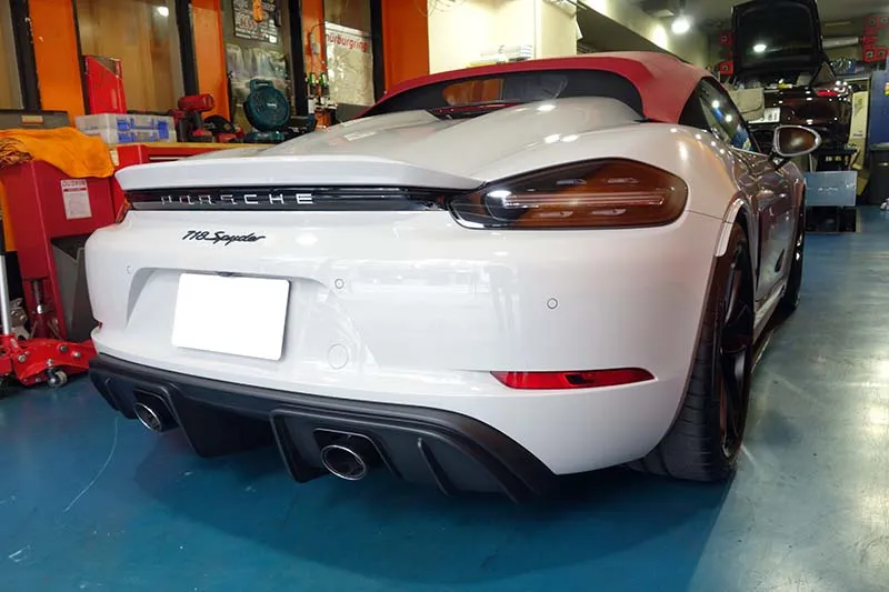ポルシェ 718スパイダー プロテクションフィルム施行