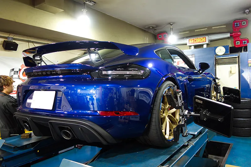 718ケイマンGT4 アライメント調整 サーキット