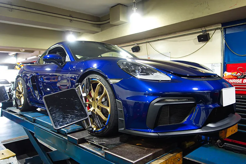 718ケイマンGT4 アライメント調整 サーキット
