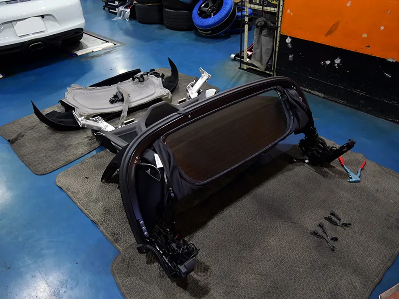 981ボクスター　ホロ修理　車検整備