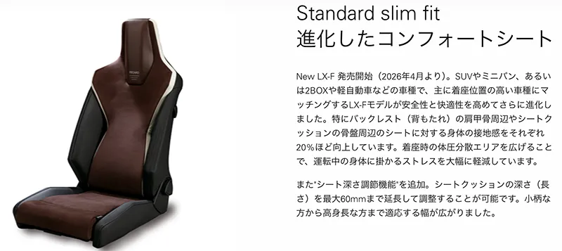 レカロシート LX-F 新商品